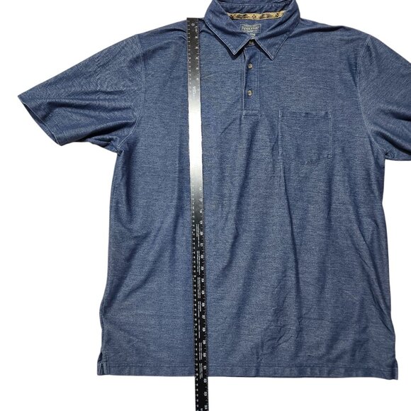 Pendleton Mens XXL‎ Blue Polo Shirt With Pocket & Aztec Collar Trim READ - Picture 4 of 8